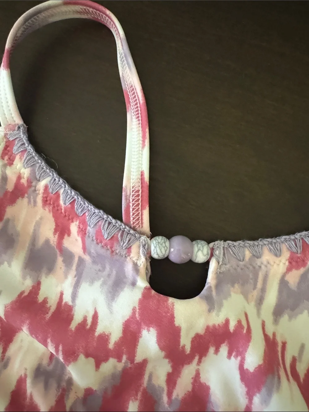 Abercrombie Kids Girls Pink & Lavender Printed Two-Piece Swim Set